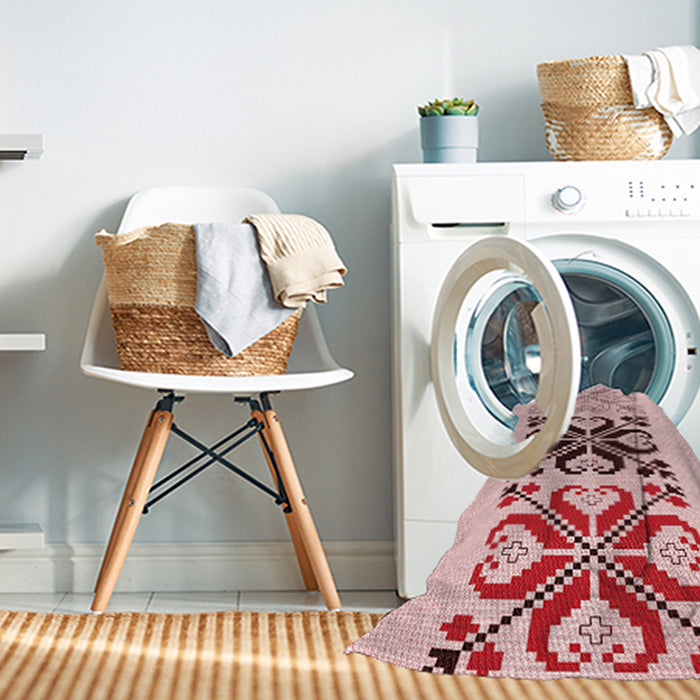 Machine Washable Transitional Red Rug in a Washing Machine, wshpat642rd