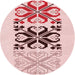 Square Patterned Red Rug, pat642rd