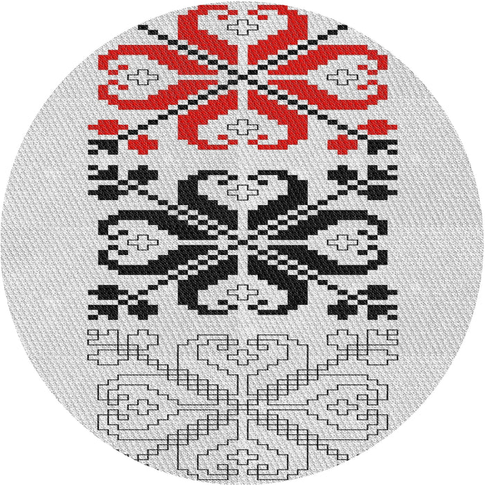 Sideview of Patterned Mauve Taupe Purple Novelty Rug, pat642