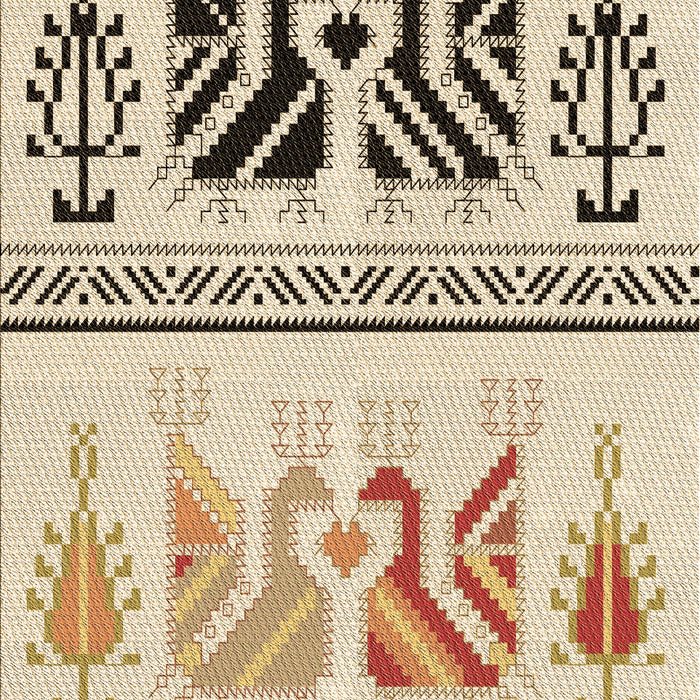 Patterned Vanilla Gold Rug, pat643brn