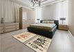 Patterned Vanilla Gold Rug in a Bedroom, pat643brn