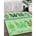 Patterned Mint Green Rug in Family Room, pat643grn