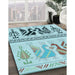 Machine Washable Transitional Deep-Sea Green Rug in a Family Room, wshpat643lblu