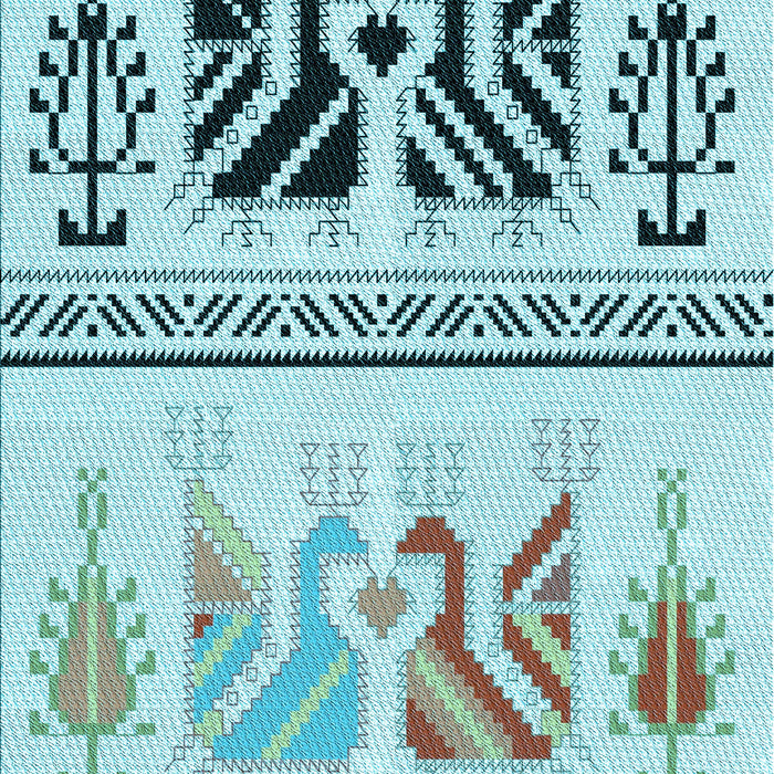 Patterned Deep-Sea Green Rug, pat643lblu