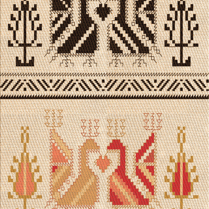 Patterned Navajo White Gold Rug, pat643org