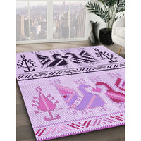 Patterned Medium Orchid Purple Rug, pat643pur