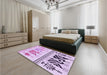 Patterned Medium Orchid Purple Rug in a Bedroom, pat643pur