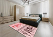 Patterned Red Rug in a Bedroom, pat643rd