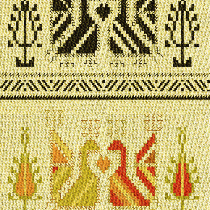 Patterned Dark Golden Brown Rug, pat643yw