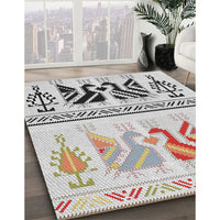 Patterned Off White Beige Novelty Rug, pat643