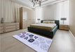 Patterned Lavender Blue Rug in a Bedroom, pat644blu