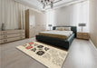 Patterned Wheat Beige Rug in a Bedroom, pat644brn