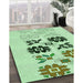 Patterned Mint Green Rug in Family Room, pat644grn