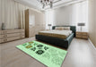 Patterned Mint Green Rug in a Bedroom, pat644grn