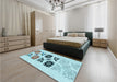 Patterned Seafoam Green Rug in a Bedroom, pat644lblu