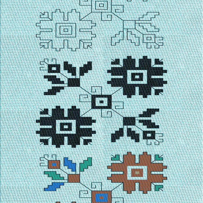 Patterned Seafoam Green Rug, pat644lblu