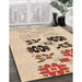 Machine Washable Transitional Navajo White Gold Rug in a Family Room, wshpat644org