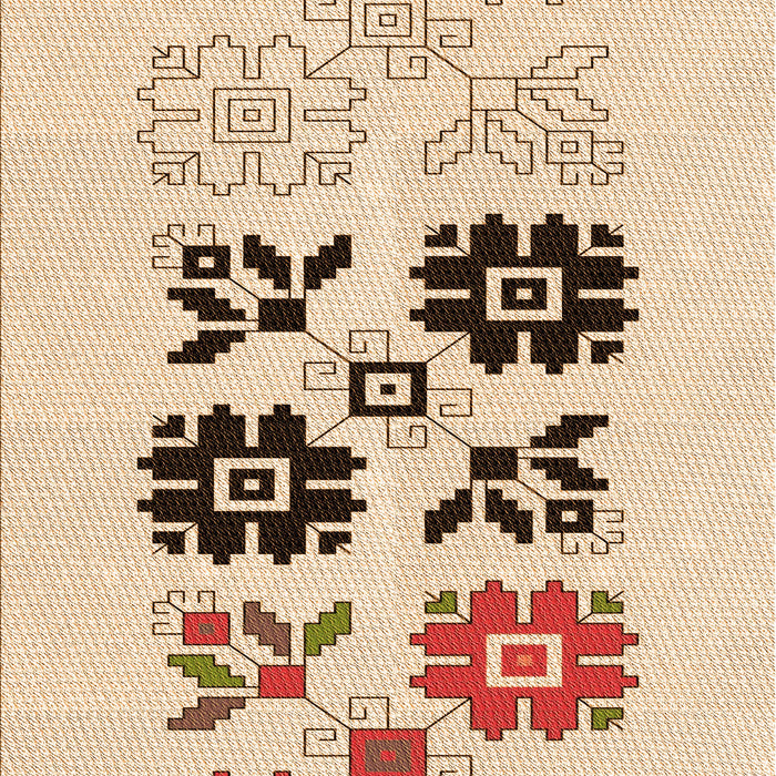 Patterned Navajo White Gold Rug, pat644org