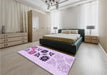 Patterned Medium Orchid Purple Rug in a Bedroom, pat644pur