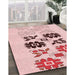 Patterned Red Rug in Family Room, pat644rd