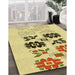 Patterned Sun Yellow Rug in Family Room, pat644yw