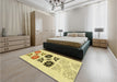 Patterned Sun Yellow Rug in a Bedroom, pat644yw