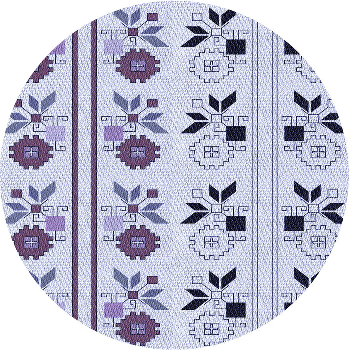 Square Patterned Lavender Blue Rug, pat645blu