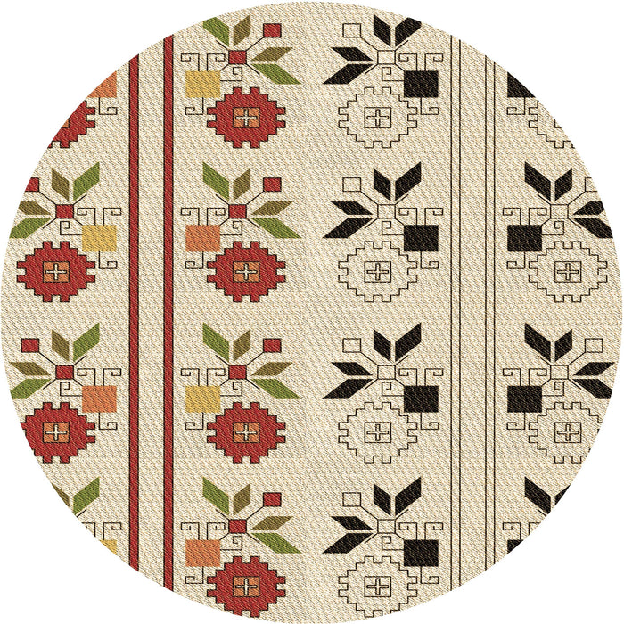 Square Patterned Vanilla Gold Rug, pat645brn