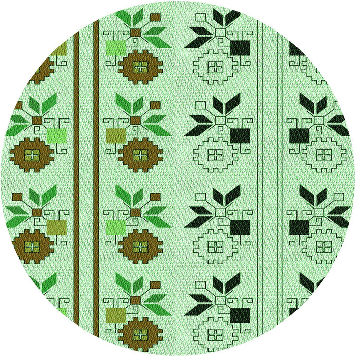 Square Patterned Green Rug, pat645grn