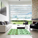 Square Patterned Green Rug in a Living Room, pat645grn