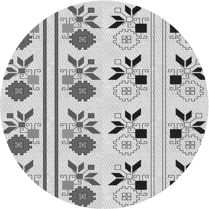 Square Patterned Platinum Gray Rug, pat645gry