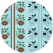 Square Patterned Sea Green Rug, pat645lblu