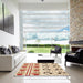 Square Patterned Red Rug in a Living Room, pat645org