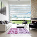 Square Patterned Orchid Purple Rug in a Living Room, pat645pur