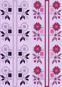 Machine Washable Transitional Orchid Purple Rug, wshpat645pur