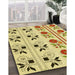 Patterned Dark Golden Brown Rug in Family Room, pat645yw