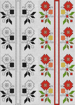 Patterned Pearl White Beige Novelty Rug, pat645