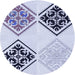 Square Patterned Lavender Blue Rug, pat646blu