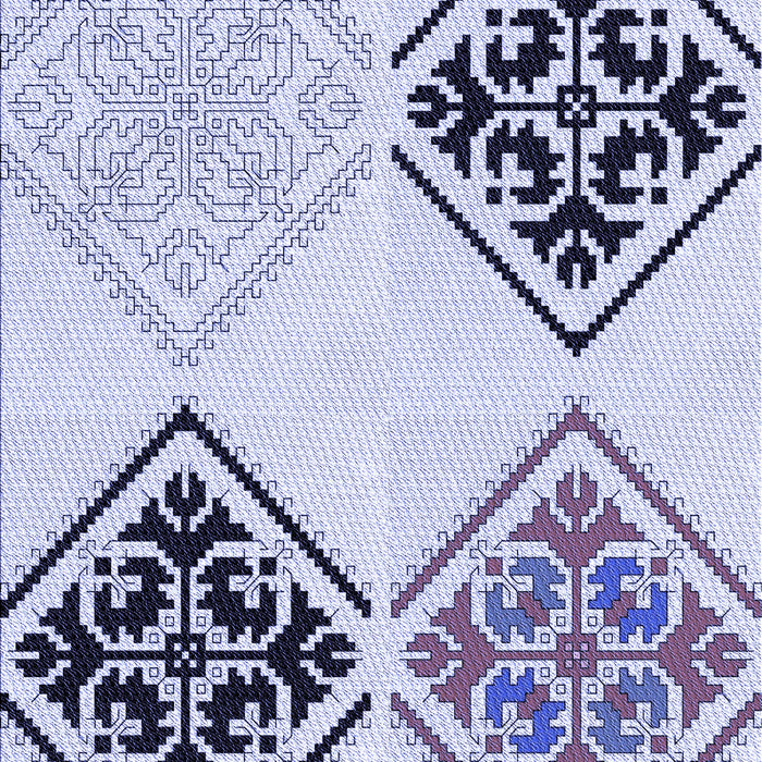 Machine Washable Transitional Lavender Blue Rug, wshpat646blu