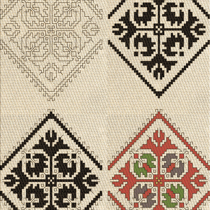 Machine Washable Transitional Wheat Beige Rug, wshpat646brn