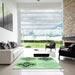 Machine Washable Transitional Green Rug in a Kitchen, wshpat646grn