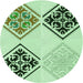 Square Patterned Green Rug, pat646grn