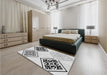 Patterned Platinum Gray Rug in a Bedroom, pat646gry