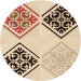 Square Patterned Light Brown Rug, pat646org