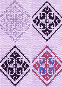 Machine Washable Transitional Orchid Purple Rug, wshpat646pur