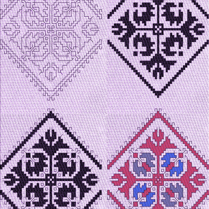 Machine Washable Transitional Orchid Purple Rug, wshpat646pur