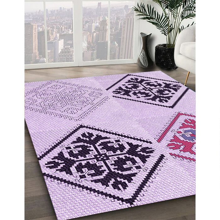 Machine Washable Transitional Orchid Purple Rug in a Family Room, wshpat646pur