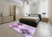 Patterned Orchid Purple Rug in a Bedroom, pat646pur