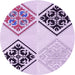 Square Machine Washable Transitional Orchid Purple Rug in a Living Room, wshpat646pur