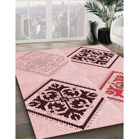 Patterned Light Rose Pink Rug, pat646rd